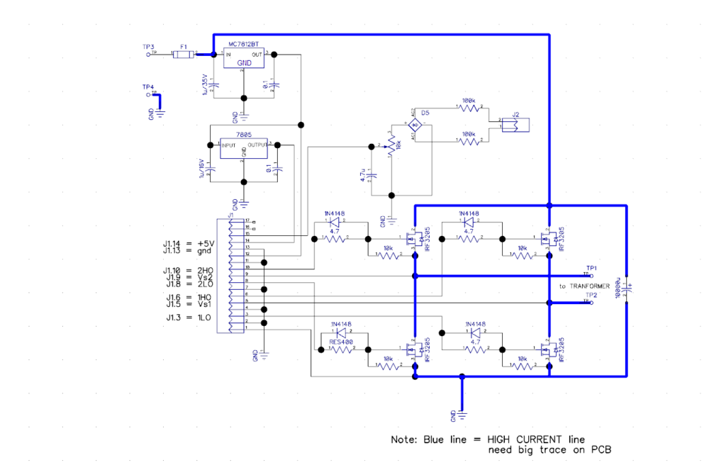 Full Bridge Driver used in ESP32 MCPWM project