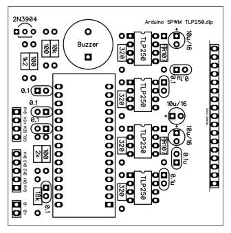 PCB Layout (Silk Screen) for SPWM using TLP250