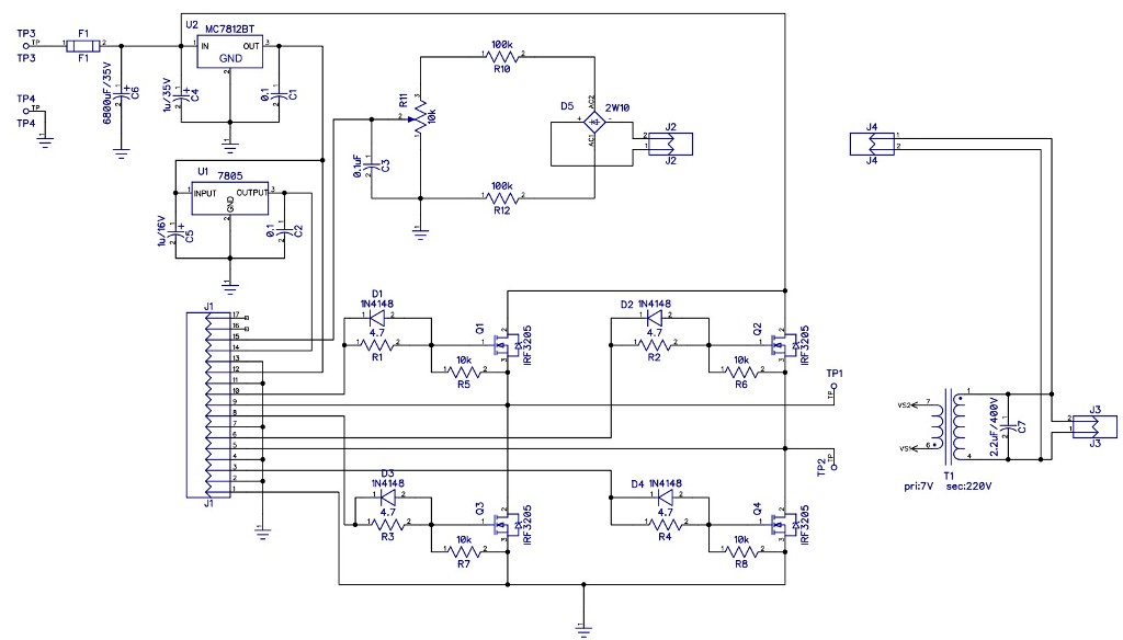 Full Bridge Mosfet IRF3205 schematic