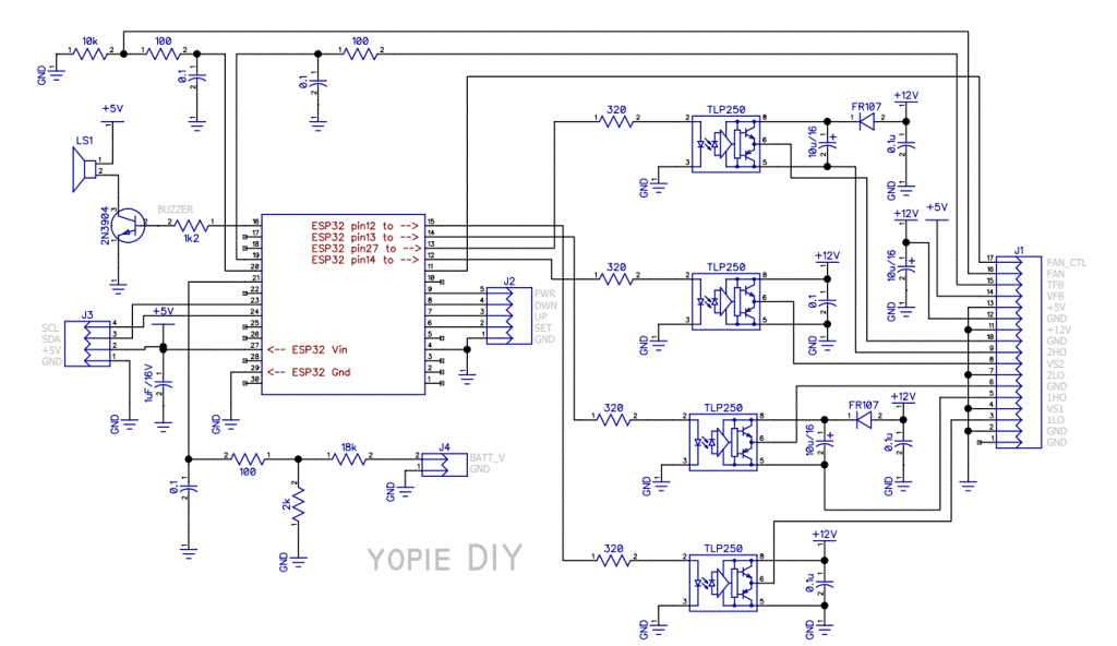 ESP32 mpwm connection to TLP250 driver board 